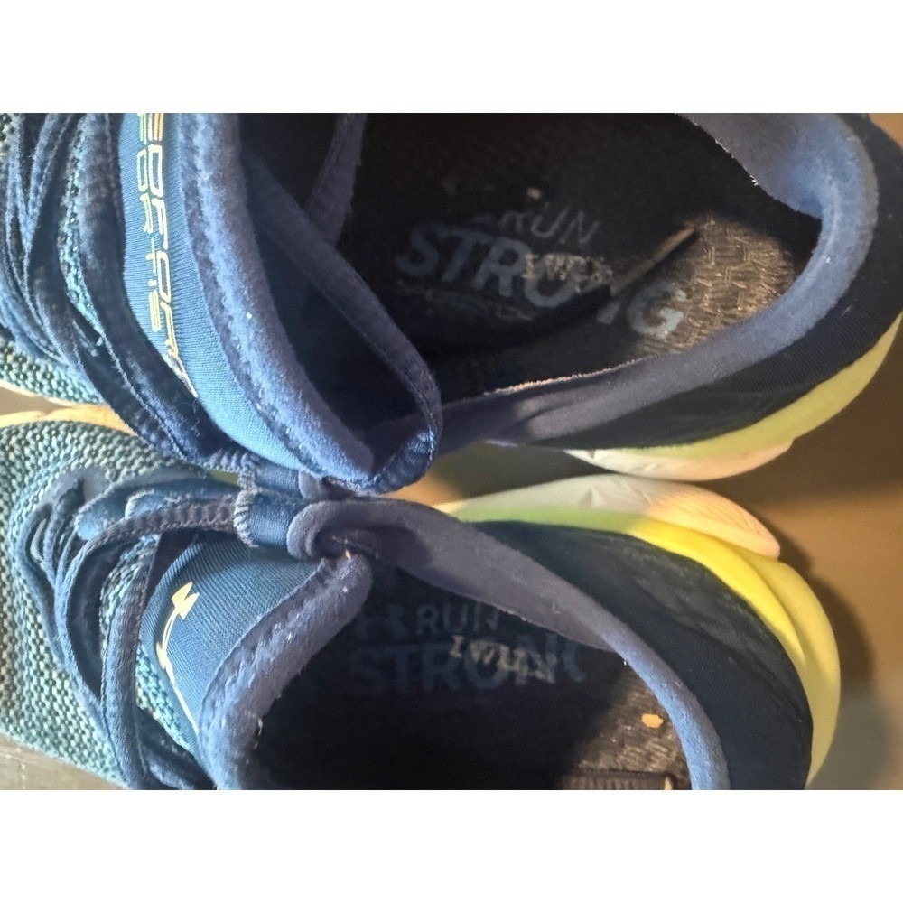 Under Armour Speedform Running Shoes Kids Blue Lime Green Size 6.5 Youth - Picture 7 of 9